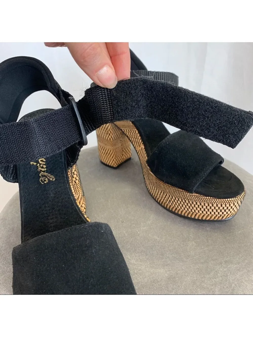 FREE People Sport Society Platform Sandals black Sz 41🔥